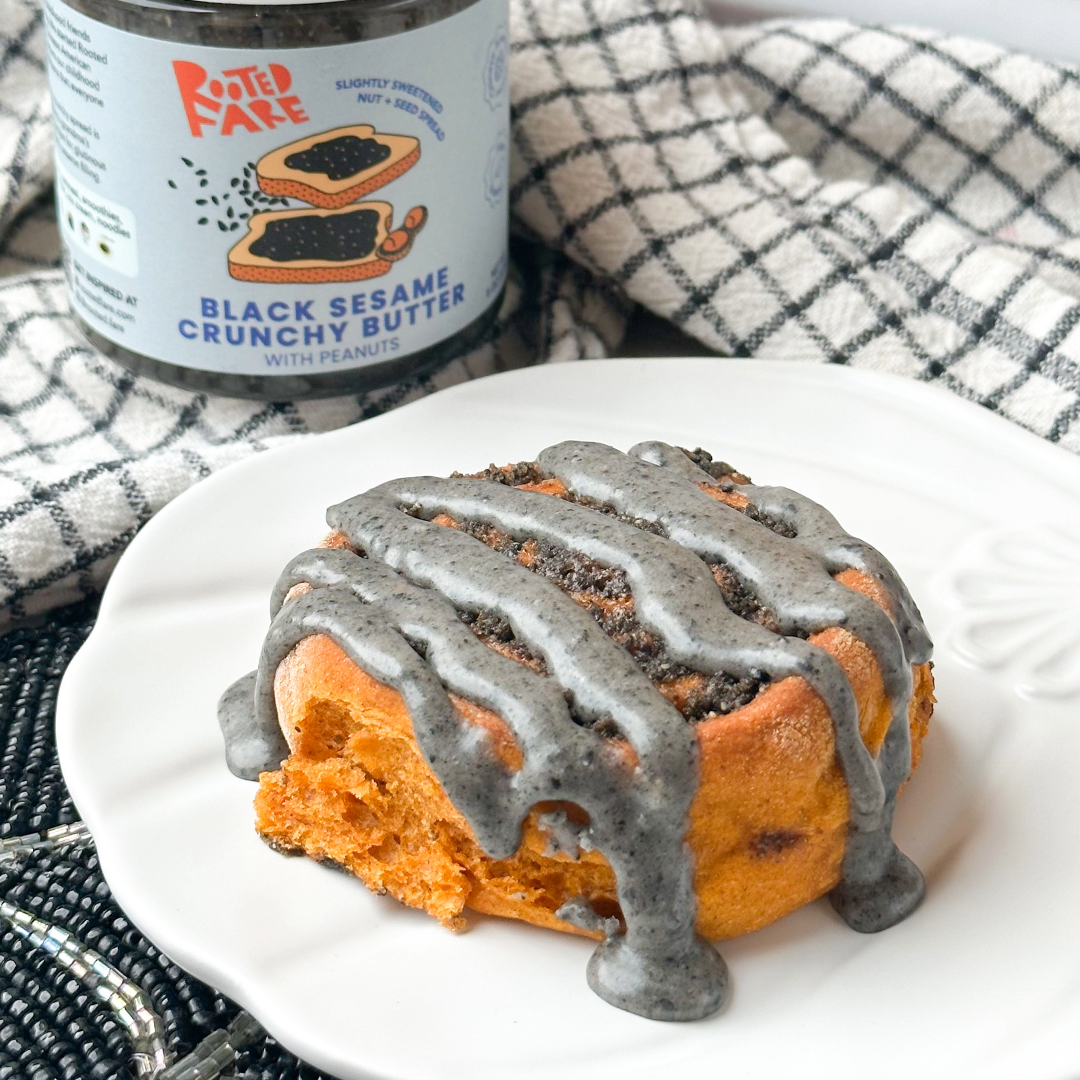 Pumpkin Black Sesame Cinnamon Rolls