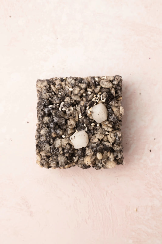 Black Sesame Oreo Rice Krispies with Mochi