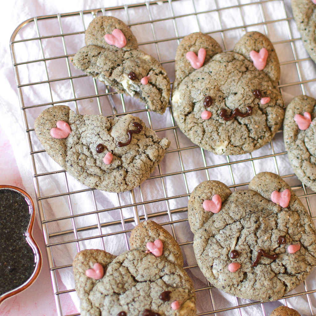 Brown Butter White Chocolate Black Sesame Bunny Cookies