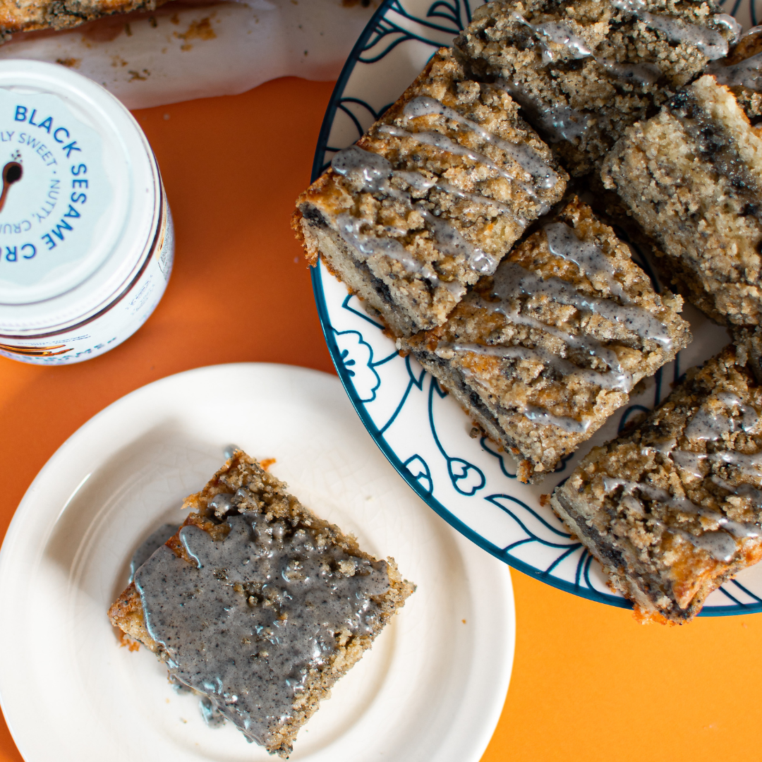 Black Sesame Banana Crumb Cake