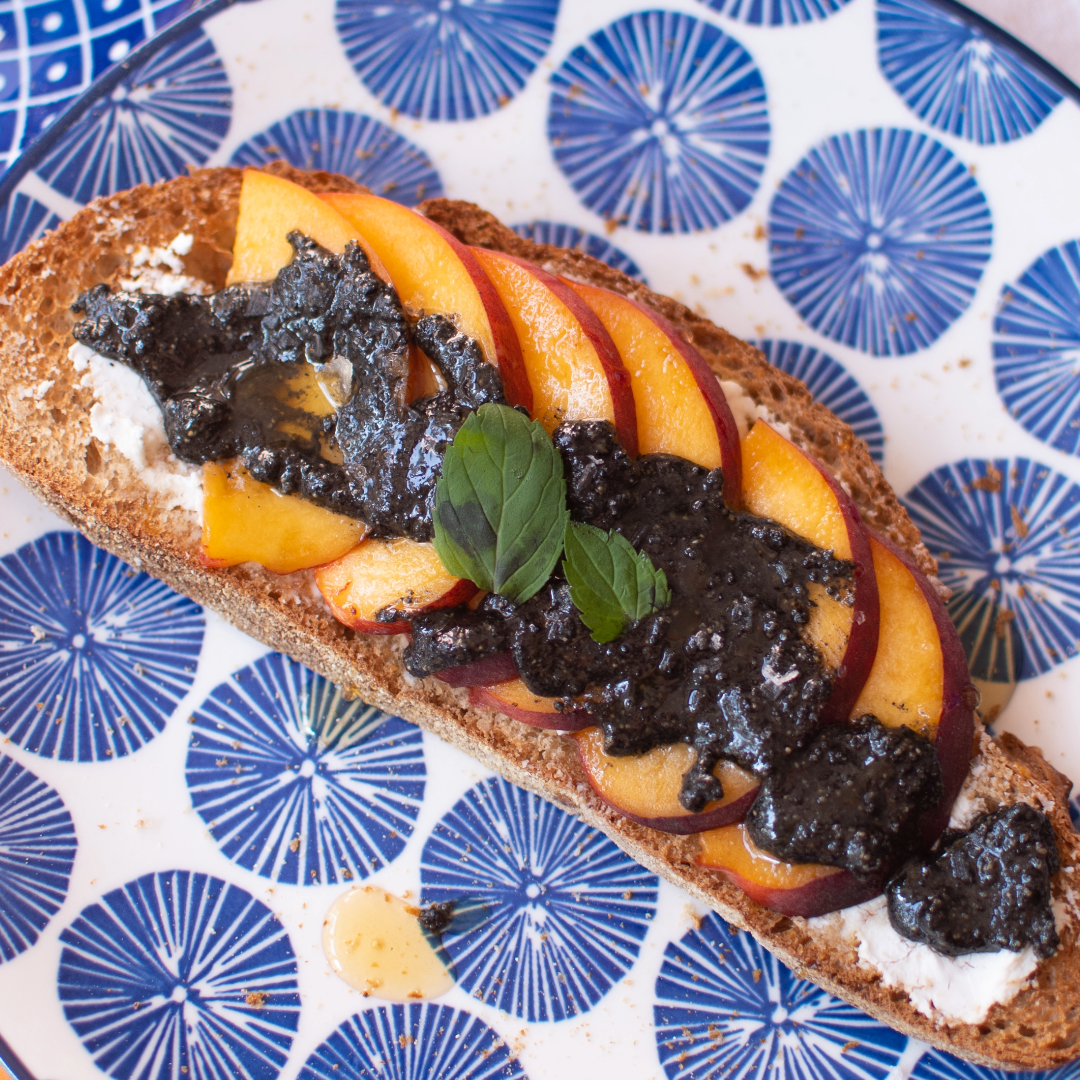 Black Sesame Peach Toast