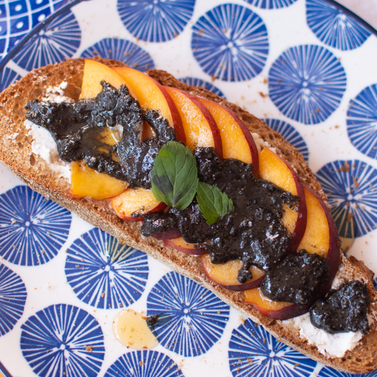 Black Sesame Peach Toast