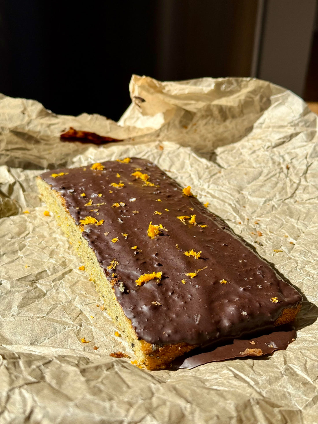 Dark Chocolate Citrus Black Sesame Olive Oil Cake